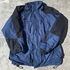 Columbia Core Interchange Vertex Jacket Men’s 2XL Hooded Full Zip Coat Blue